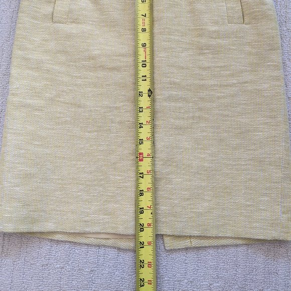 Banana Republic pale yellow tweed pencil skirt - Picture 10 of 12